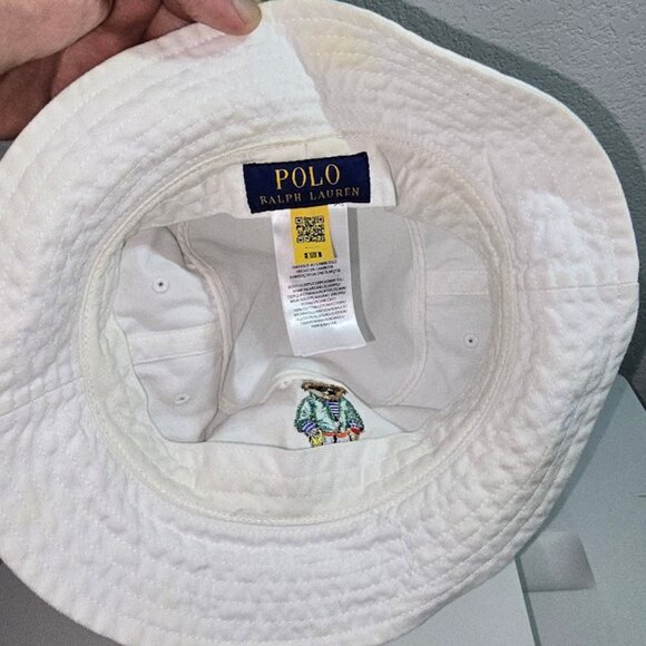 Polo Ralph Lauren Bucket Hat - Polo Bear - White /   Small-Medium - Picture 5 of 8
